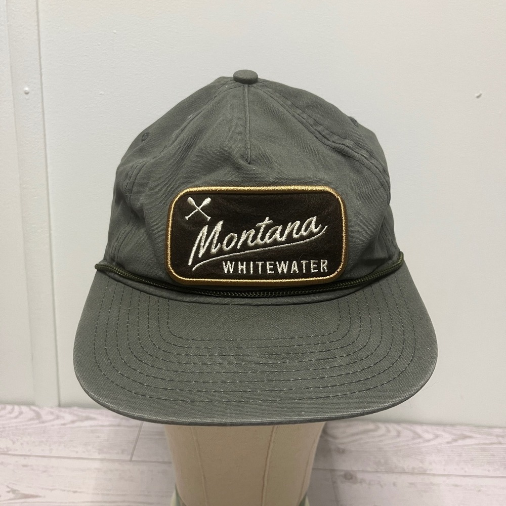 Montana Whitewater Rope Hat Olive Green Cotton Adjustable Cap Dadcore Gorpcore